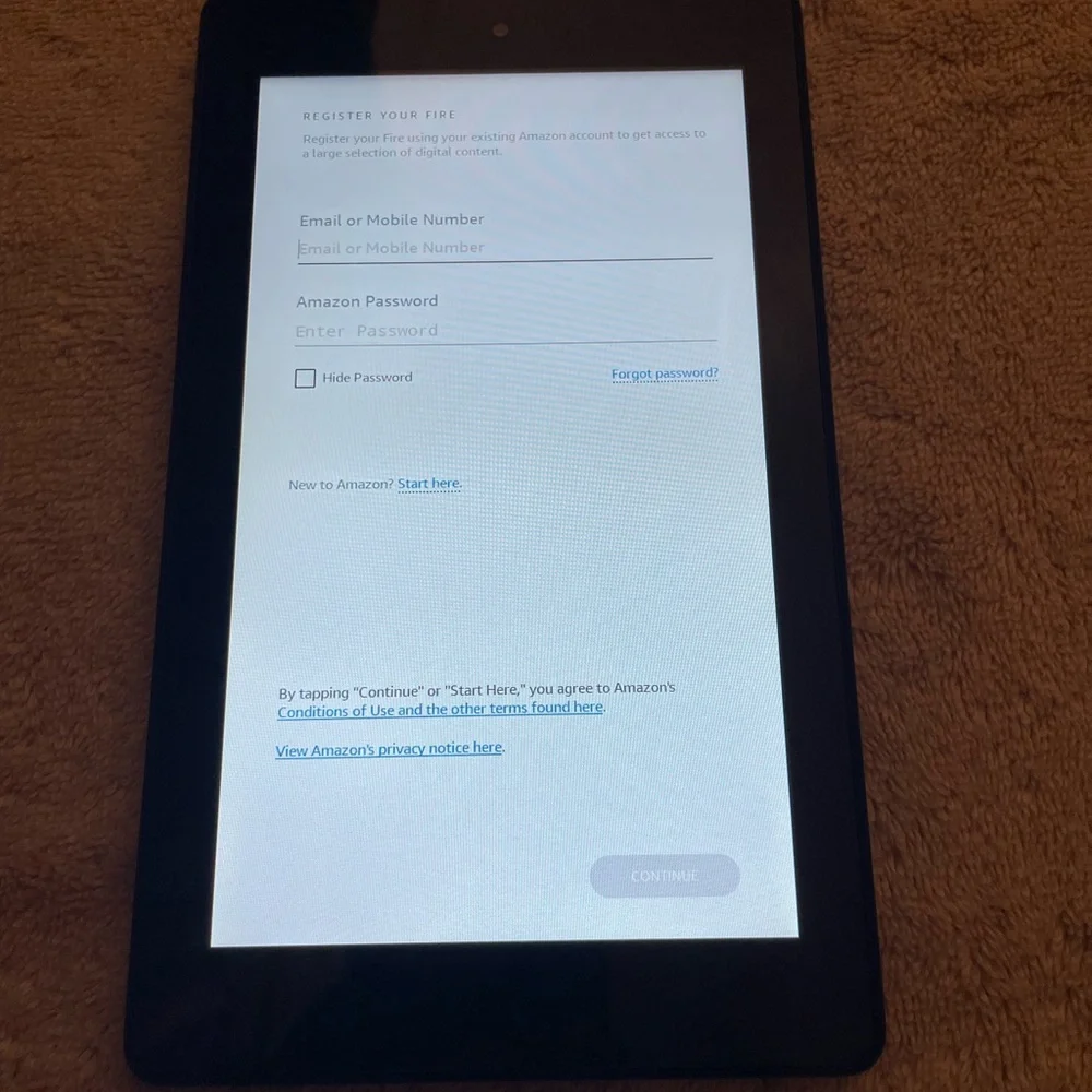 Amazon fire tablet 7” screen in great operating condition.